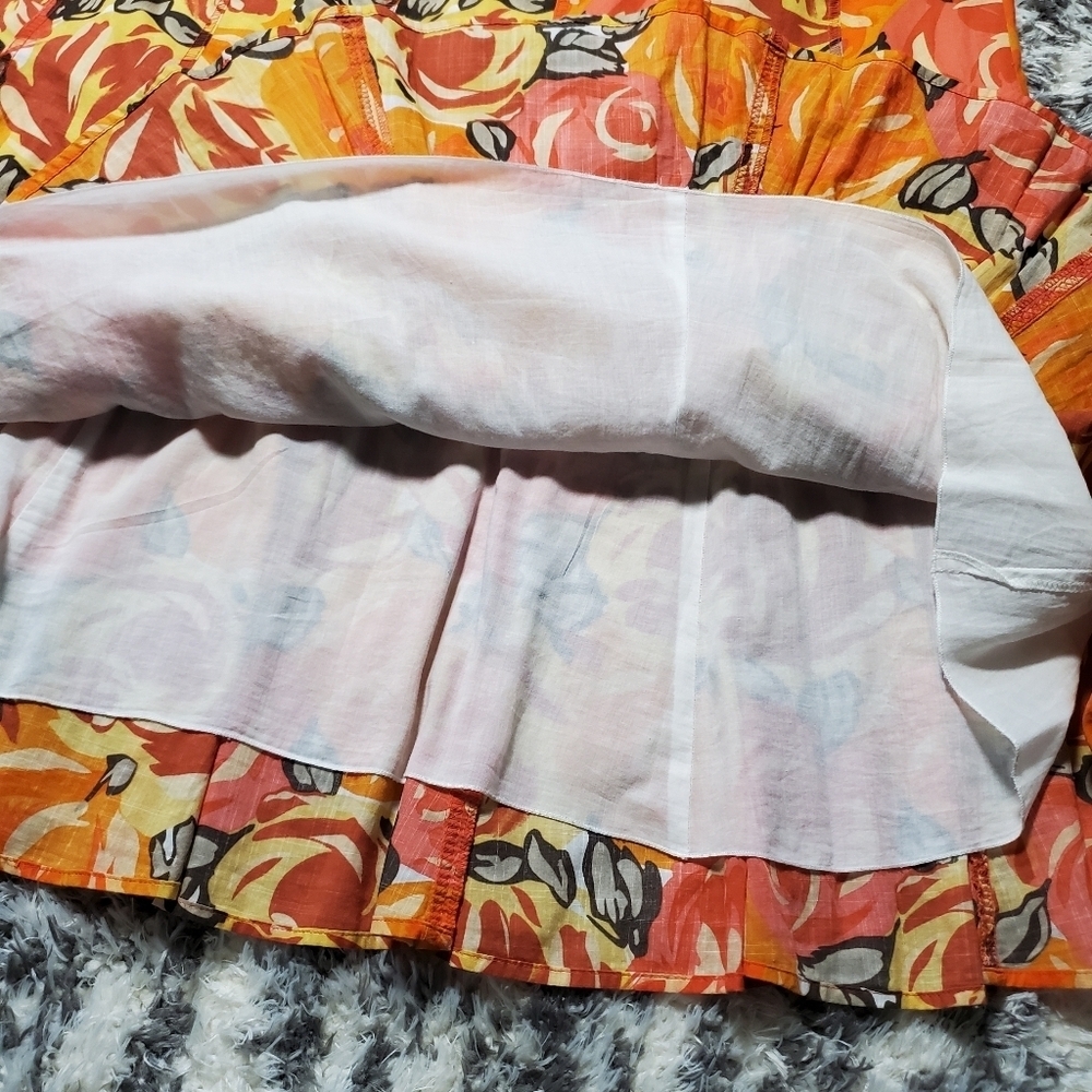 NIC+ZOE Orange And Red Floral Cotton Skirt - Picture 6 of 11